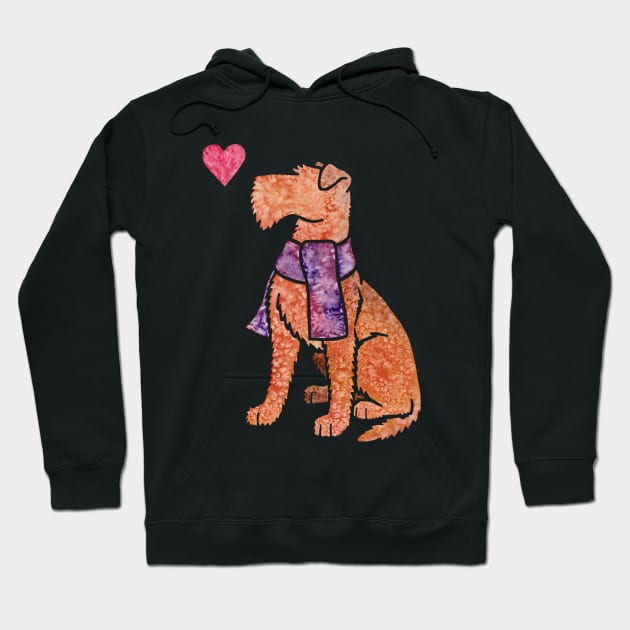 Watercolour Irish Terrier Hoodie by animalartbyjess